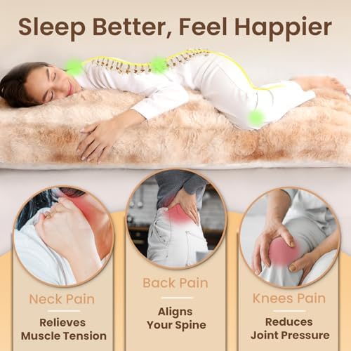 ZonLi Fluffy Body Pillow for Adults, Fuzzy Faux Fur Long Pillow - Image 4