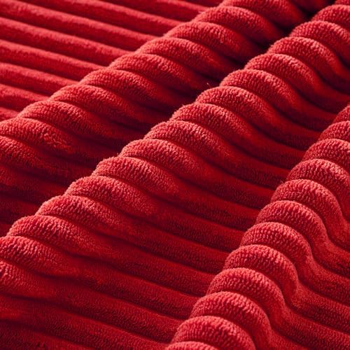 MIULEE Soft Corduroy Decorative Throw Pillow Covers Christmas Red 16x16 - Image 4