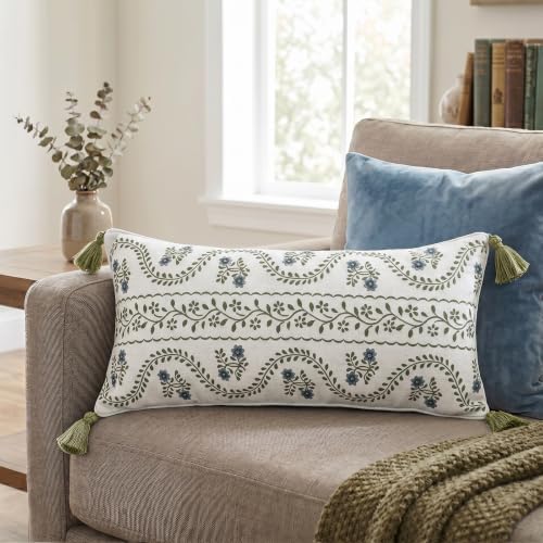 ISAENNE Designer Vintage Linen Throw Pillow Cover - Image 2