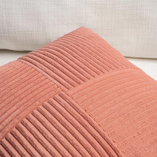 Fancy Homi 2 Packs Coral Decorative Throw Pillow Covers 22x22 Inch - Image 3