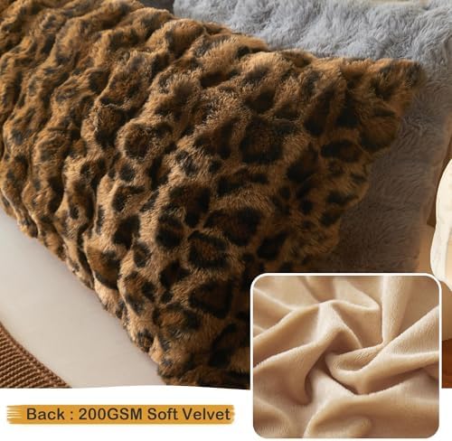 LIFEREVO Leopard Print Body Pillow Cover 20x54, Soft Faux Rabbit Fur - Image 5