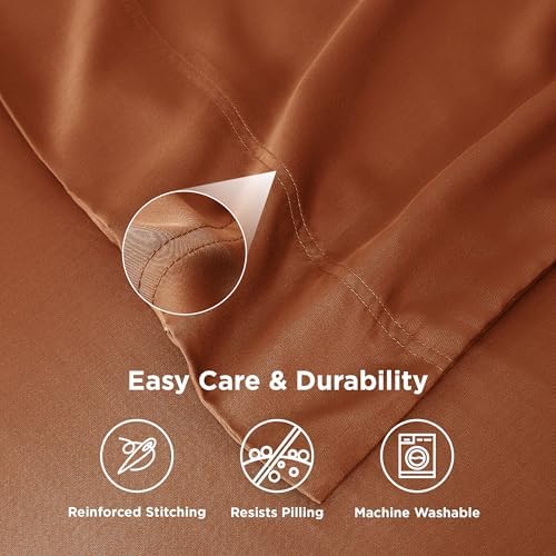 Bedsure Burnt Orange Pillow Cases Queen Set of 2, Rayon Derived from Bamboo - Image 5