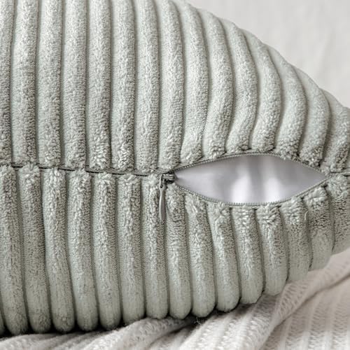 MIULEE Silver Grey Decorative Euro Sham Pillow Covers 24x24 Inch - Image 3