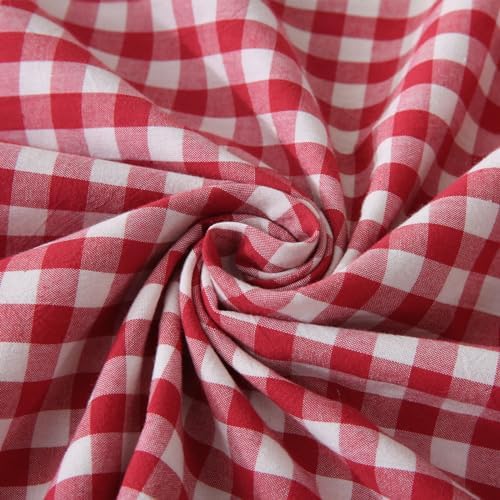 Mywinlle Red/White Plaid Gingham Pillow Shams King Size Set of 2 - Image 6