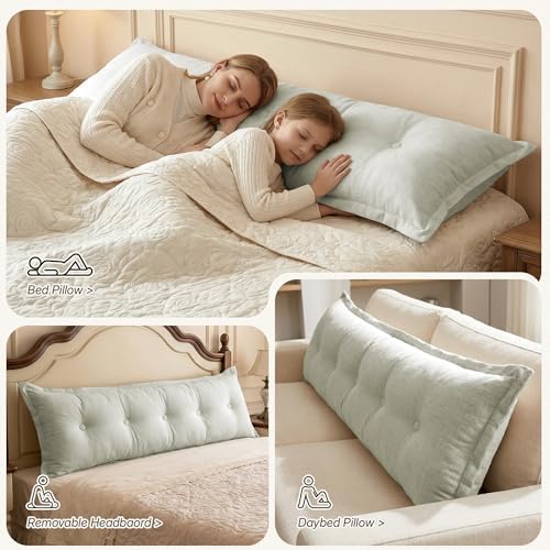 WOWMAX Headboard Pillow Queen Bolster Reading Pillow - Image 2