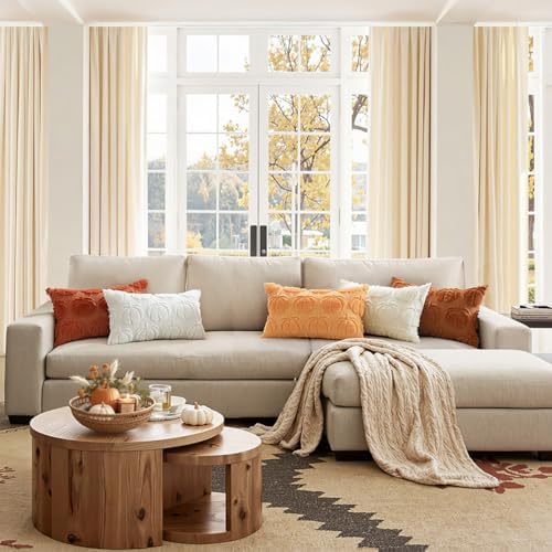 MIULEE Fall Pillow Covers Pumpkin Fall Decor Lumbar 12x20 Cream White - Image 5