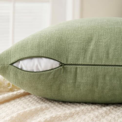 MIULEE Sage Green Chenille Couch Throw Pillow Covers - Image 5