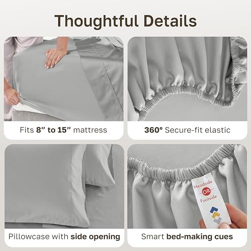 California Design Den 2 Pack Luxury 600 Thread Count XL Twin Sheets Cotton - Image 6