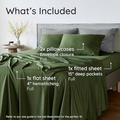 Bambaw Full Sheet Set 4pcs – 100% Viscose Derived from Bamboo Sheets Full Size - Image 2