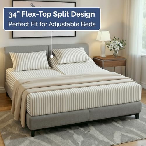 Flex Top Split Head King 4 Piece Sheet Set - Image 4