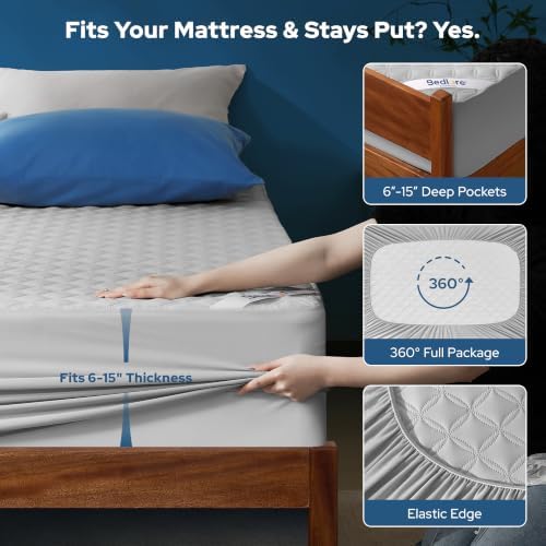 BEDLORE 2 Pack Waterproof Mattress Protector, Twin XL Size Mattress Pad - Image 4