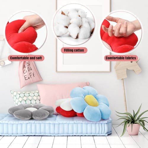 Reginary 4 Pcs Flower Floor Pillow Cushion Kids - Image 3