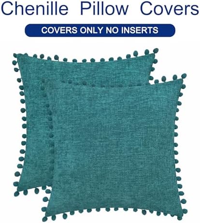 CaliTime Decorative Couch Throw Pillow Covers 20 X 20 Inches Teal - Image 6