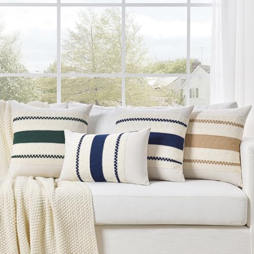 Fancy Homi Set of 2 Boho Neutral Big Decorative Throw Pillow Cover 24x24 Inch - Image 7