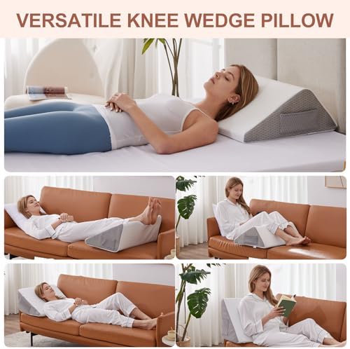 Bedluxe Knee Pillow for Back Sleeping, Leg Pillow Knee Wedge Pillow, Memory - Image 2