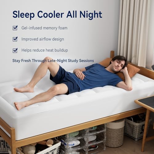 ELEMUSE Twin XL College Dorm Essentials 3 Inch Memory Foam Mattress Topper - Image 4