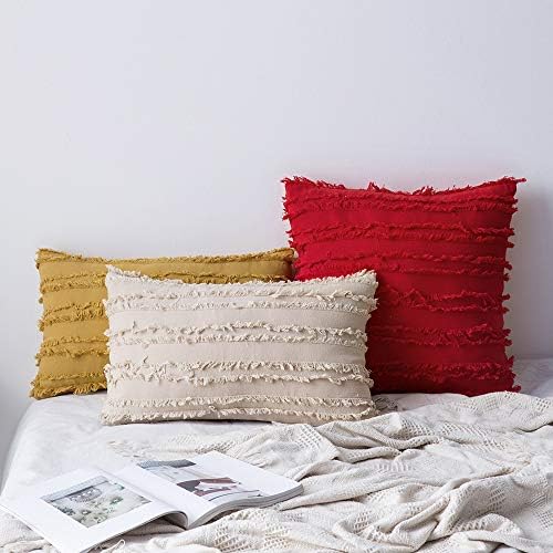 MIULEE Boho Linen Striped Lumbar Throw Pillow Covers 12x20 - Image 5