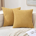 MIULEE Decorative Throw Pillow Covers 16x16 Gold Textured Corduroy by MIULEE