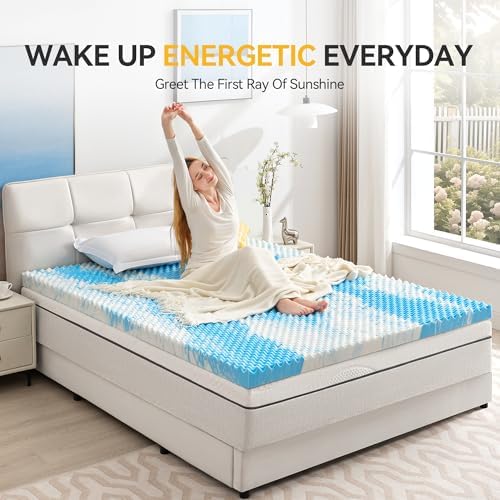SINWEEK 3 Inch Egg Crate Memory Foam Mattress Topper King Size, Soft Mattress - Image 6
