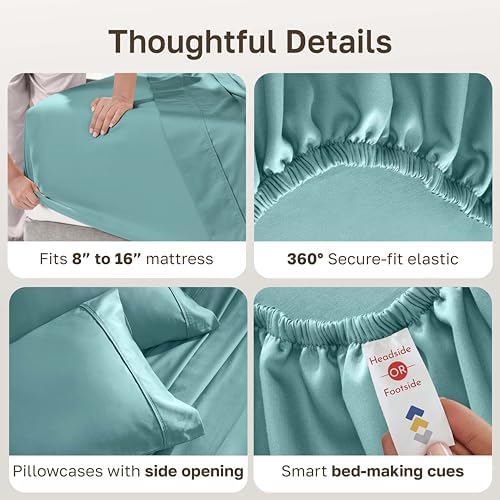 California Design Den Soft 100% Cotton Sateen Full Size Sheet Sets - Image 5