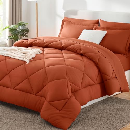 CozyLux Full Comforter Set 82"x86" Burnt Orange by CozyLux