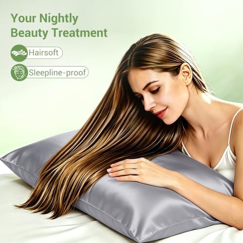 SheRest 100% Lyocell Tencel Pillowcase Cooling Silk-Like Soft Satin Standard - Image 2