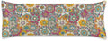 Body Pillow Cover with Zipper, Boho Vintage Flower Imitation Silk Long Pillow by Unknown