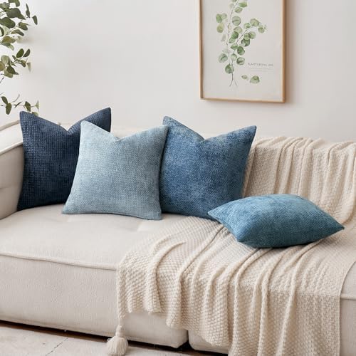 MIULEE Decorative Couch Throw Pillow Covers 16x16 Inch Coastal Blue 2 Pack - Image 3