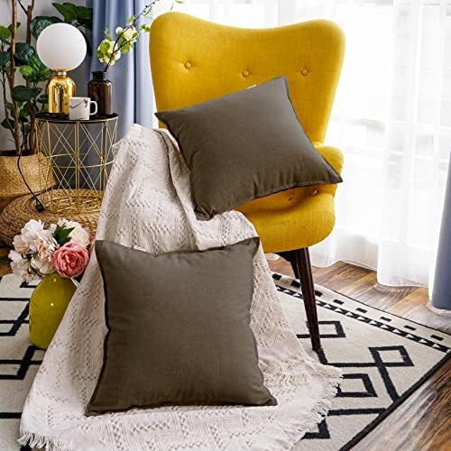 Jeanerlor Pack of 2 24 x 24 Inch Cotton Linen Soft Soild Decorative Square - Image 3
