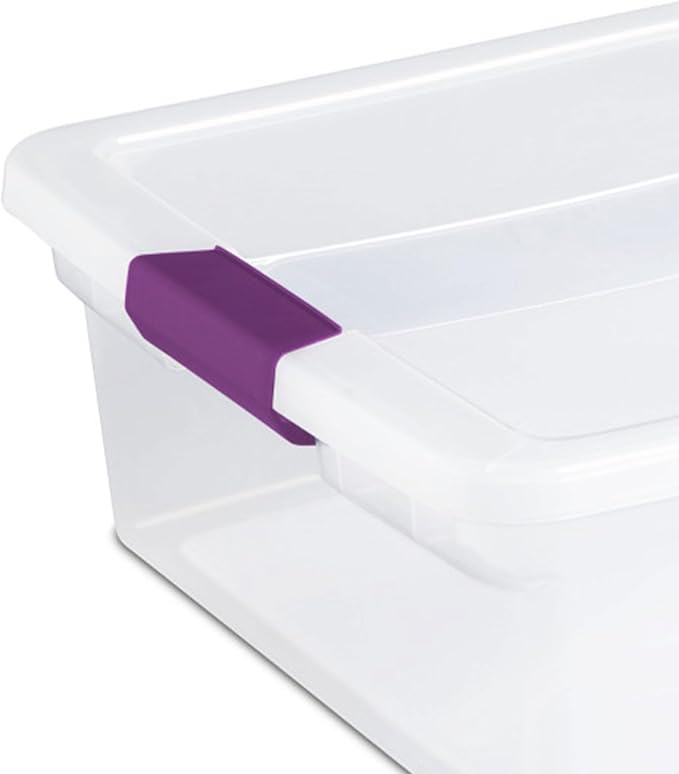 Sterilite 18-Pack 32 Quart ClearView Latch Box, Stackable Organizer Bins with Latching Lids - Clear Plastic Organization Containers for Closet, Bedroom, Shelving Units and Everyday Home Storage