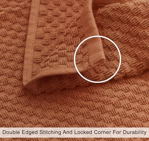 COTTON CRAFT Euro Spa Waffle Weave 6 Piece Towel Set - 100% Cotton - Mocha - Image 5