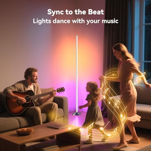 RGB LED Corner Floor Lamp, Music Sync, App Remote, Ambient Lighting - Image 5