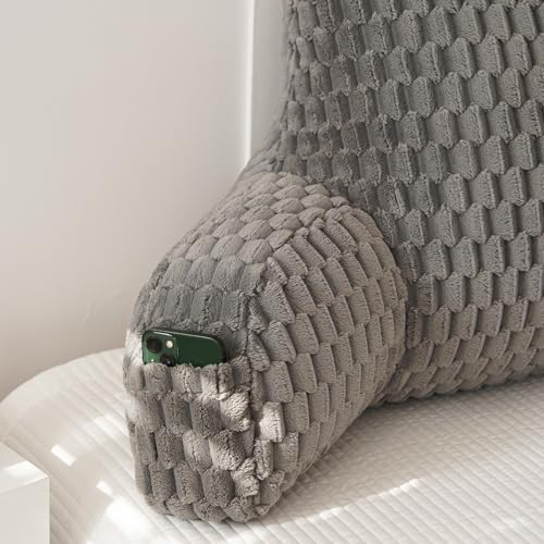 Fluffy Reading Pillow for Sitting in Bed, Large Backrest Bed Pillow - Image 6