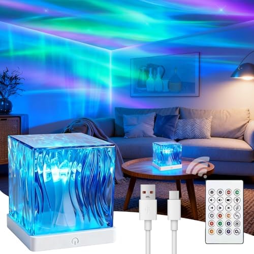 Galaxy Projector for Bedroom with Northern Lights Effect - 16 Color Changing Dimmable Mood Light with Dynamic Ripple, Remote Control, Night Light Projector for Kids Teens Adults Room Decor Gift by Unknown