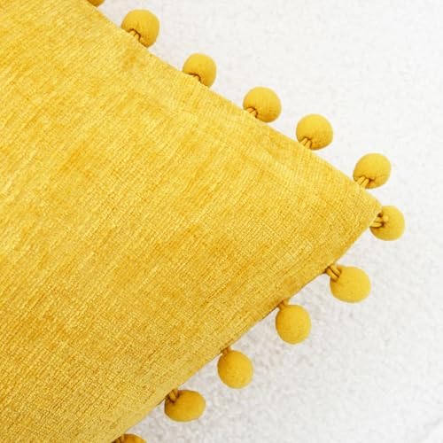 CaliTime Decorative Throw Pillow Covers 20 X 20 Inches Mustard Yellow - Image 3