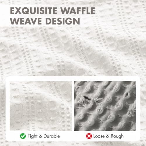 Decorative Waffle Throw Pillow Covers 20x20 White 2 Pack - Image 5