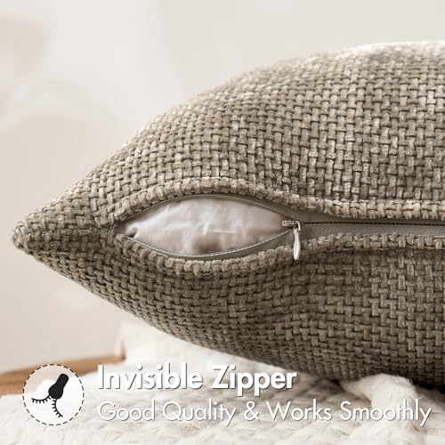 MIULEE Decorative Lumbar Throw Pillow Covers 12x20 in Neutral Khaki 2 Pack - Image 6