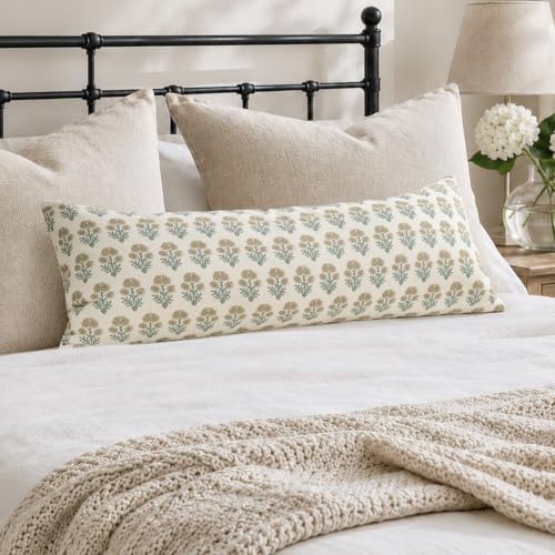 Vintage Botanical Lumbar Pillow Cover 14x36 Pack of 1, Double-Sided Floral by DKwizme