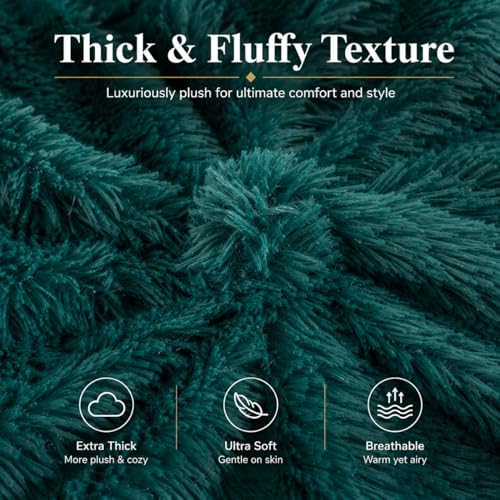 REAFORT Long Hair Faux Fur Euro Sham Cover 26"x26" Hidden Zipper - Image 5