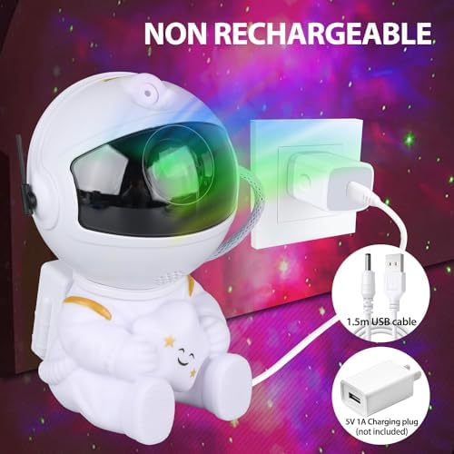 YXQUA Astronaut Galaxy Star Projector, Night Light for Kids, Original White - Image 7