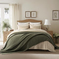 EVERGRACEHOME Chunky Chenille Knit Throw Blanket, Olive Green by EVERGRACE