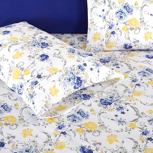 Elegant Comfort 6-Piece Sheet Set Deep Pocket Floral, Jenna Gold - Image 5