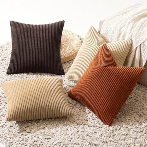 MIULEE Fall Decorative Throw Pillow Covers Chocolate Brown Rust 20x20 - Image 4