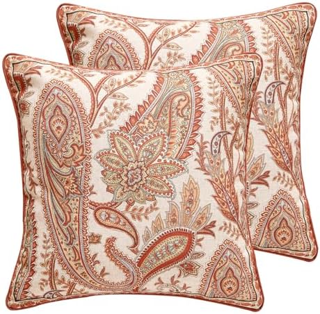 ISAENNE Vintage Linen Throw Pillow Cover by Isaennehomedecoration