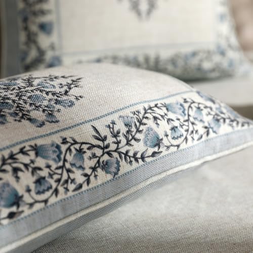 ISAENNE Designer Vintage Linen Throw Pillow Cover - Image 5