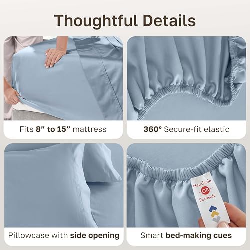 California Design Den 600 Thread Count Cotton Twin Sheets - Image 4
