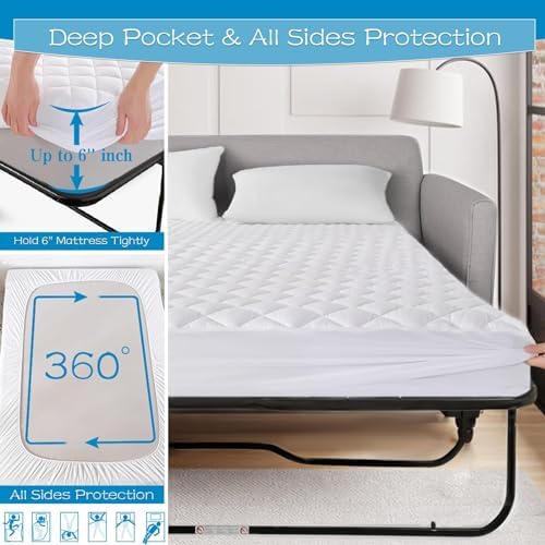 GRT Waterproof Sofa Bed Mattress Pad, Queen Sleeper Sofa Mattress Protector - Image 4