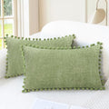 CaliTime Decorative Couch Throw Pillow Covers 20 X 12 Inches Sage by CaliTime