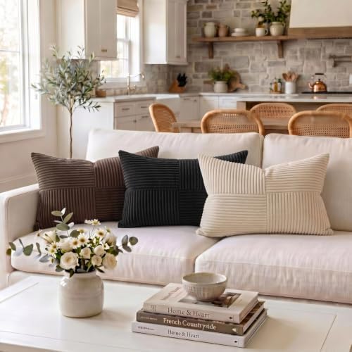 Fancy Homi 2 Packs Black Lumbar Decorative Throw Pillow Covers 14x24 Inch - Image 2
