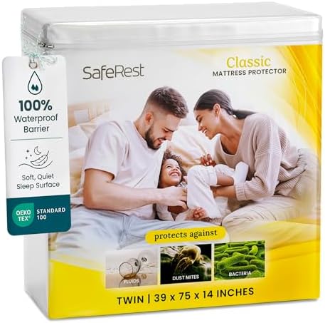 SafeRest Waterproof Mattress Protector Twin Size by SafeRest